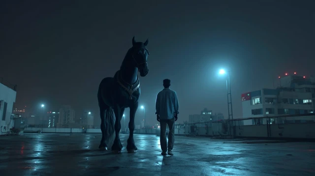Pegasus Rooftop Encounter Night Cinematic