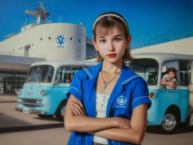 Girl in Pan American Uniform Art
