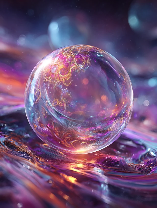 Surreal Neon Orb in Pastel Cosmos
