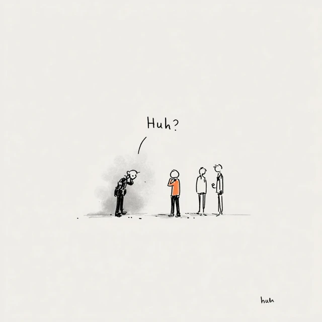 Minimalist Art Illustration Huh Moment