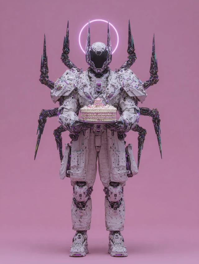 Cyberpunk SpiderMan Cyborg Birthday Cake