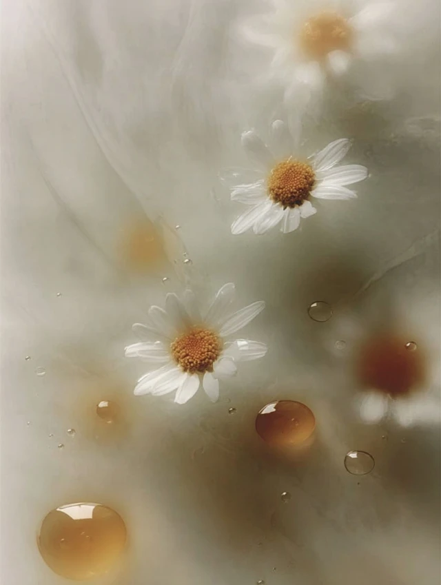 Daisy Flowers and Macadamia Nuts Still Life