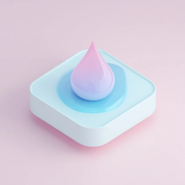 3D Water Drop Icon Pastel Minimalist Design