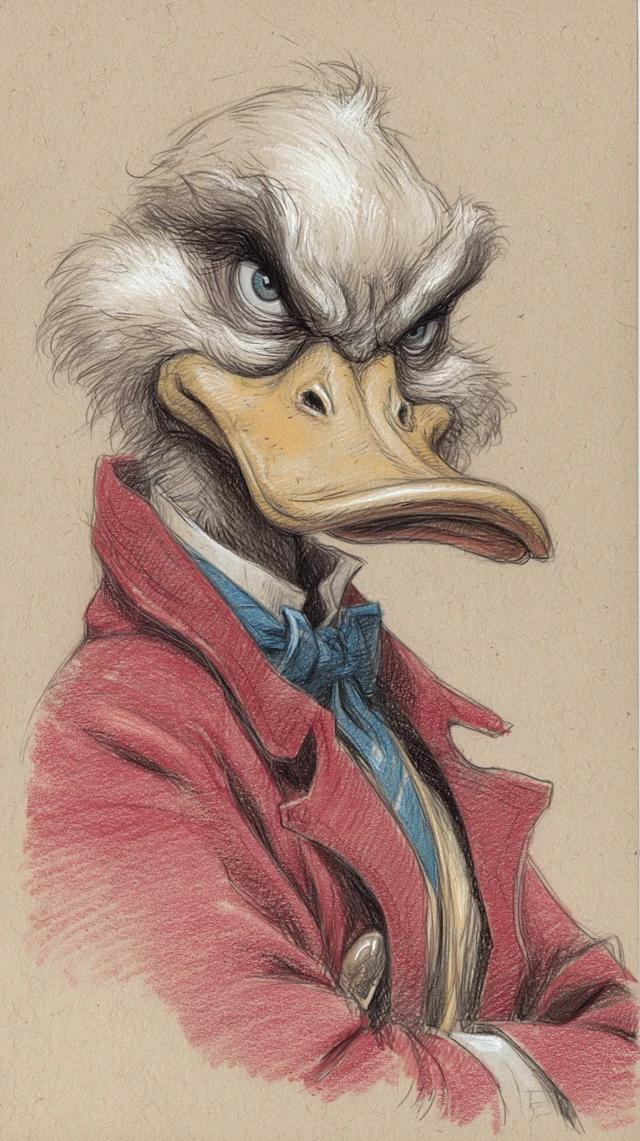 Angry Duck Portrait in JeanBaptiste Monge Style