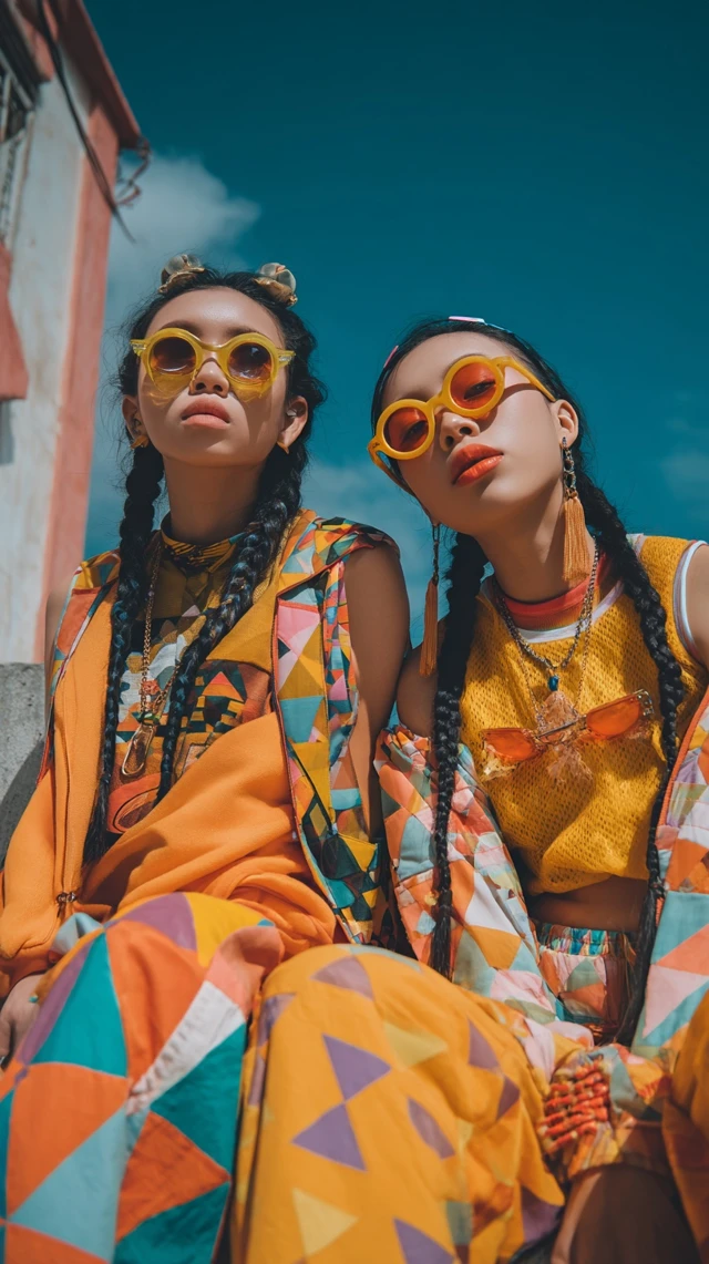 Colorful Triangle Fashion OOTD