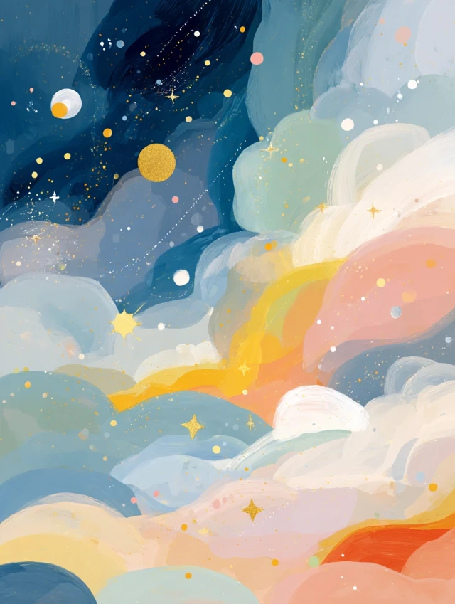 Pastel Galaxy Wall Art Starry Sky Nursery Decor Digital Download