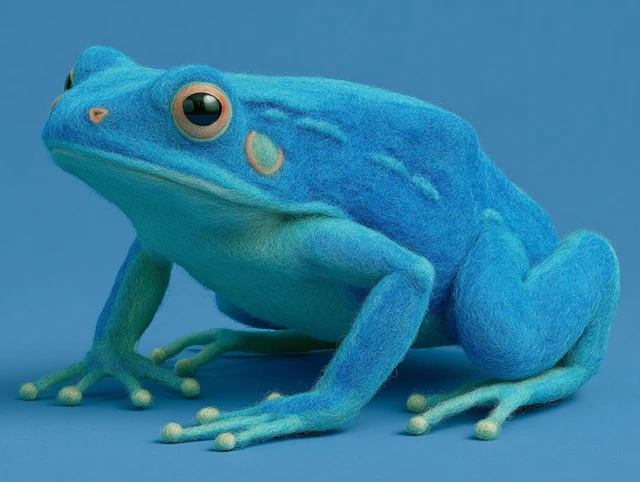 Needle Felted Frog 3D Wool Art Handmade