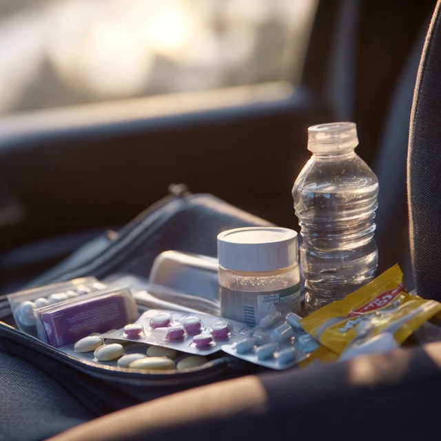 Travel First Aid Kit On Car Seat Lifestyle Shot