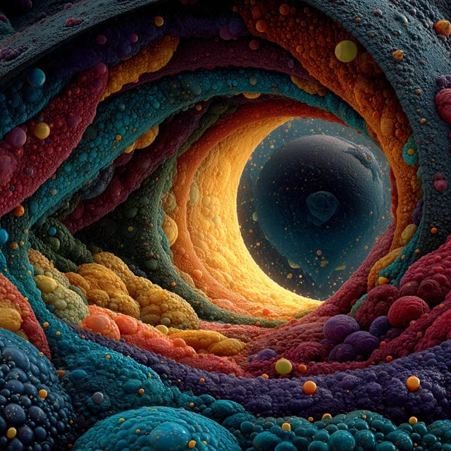 Psychedelic World of Aliens Vivid Colors