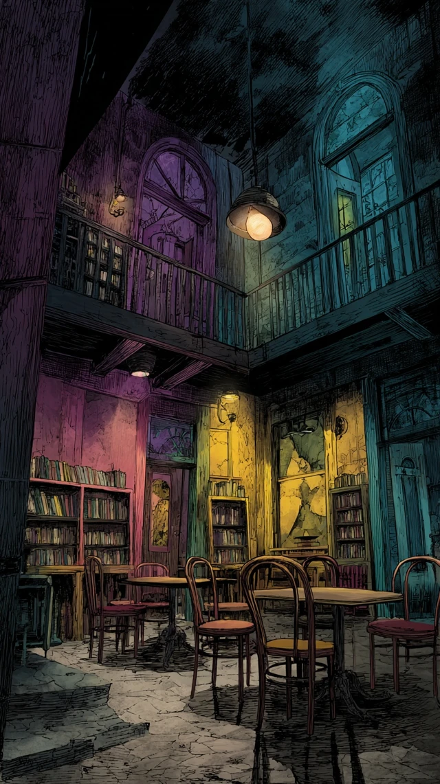Lovecraft Cafe Horror Illustration Menacing HDR