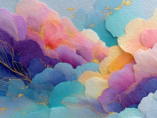 Dreamlike Watercolor Abstract Art Painting