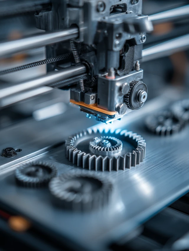 3D Printing FDM Gear Parts Close Up