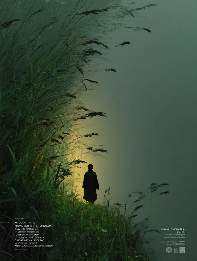 Peaceful Meadow Lone Figure Soft Colors