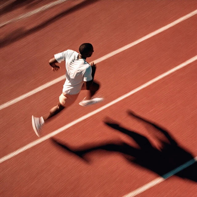 Runner on Track: Motion Blur, Cinematic Composition