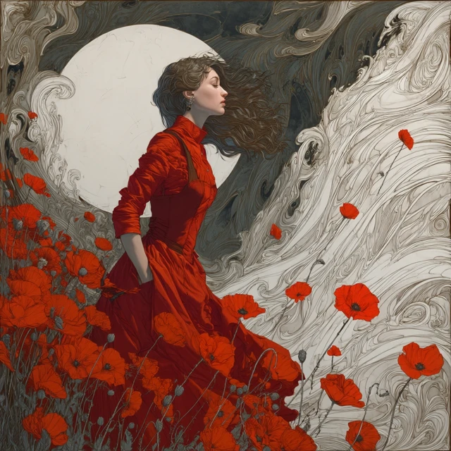 Sansara Whirlwind: Soul Journey Through Poppies