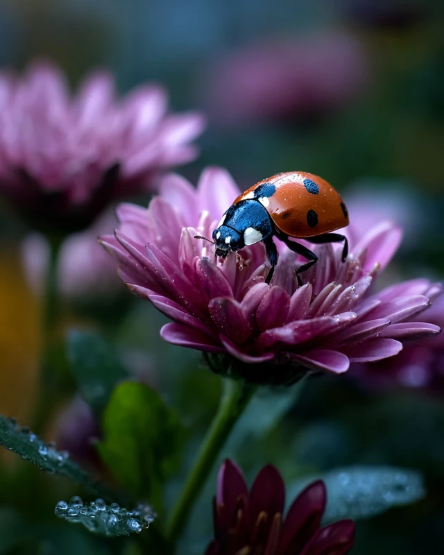 Ladybug on a Flower Nature Photography