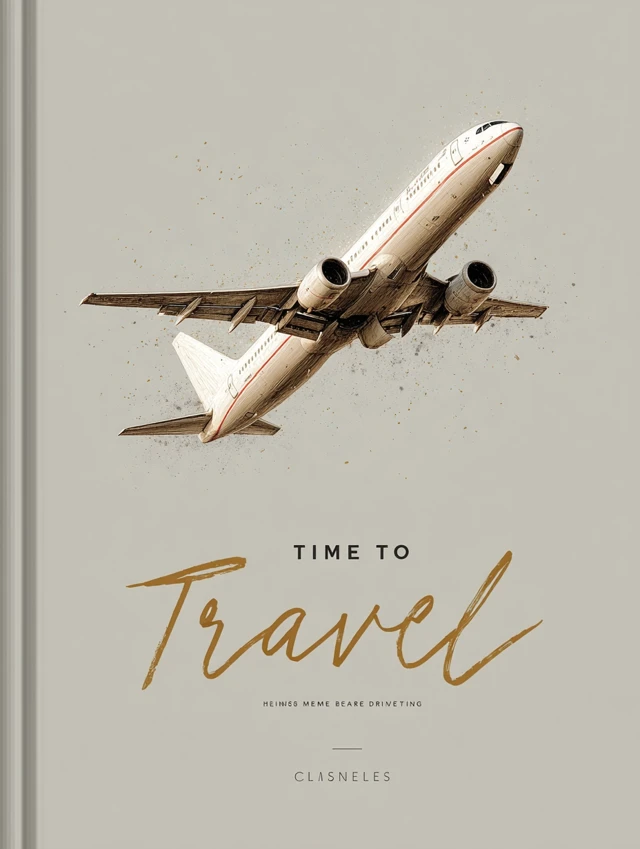 Time to Travel Airplane Poster Illustration