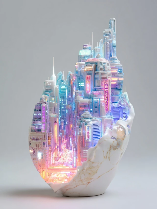 Ceramic Retro Future Cityscape Masterpiece