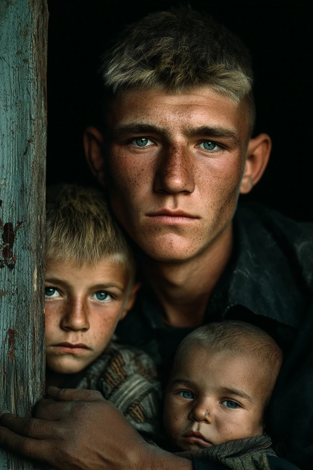 Astrakhan Slums Homeless Boys Vintage Photo