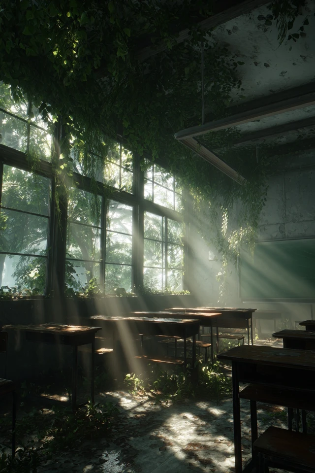 Abandoned Classroom Nature Takes Over