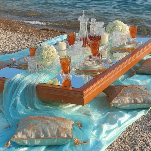 Boho Chic Beach Picnic Sunset Celebration