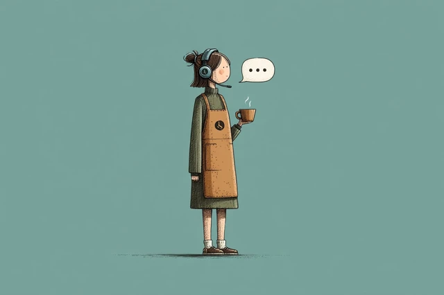 Coffee Shop Barista Illustration Vector Art