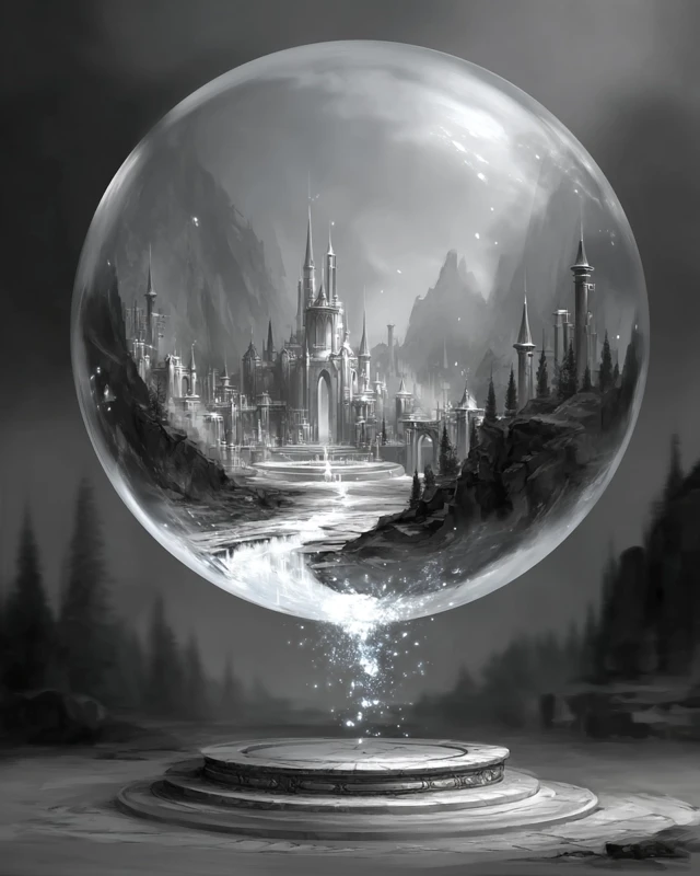 Surreal Floating Island Landscape Art