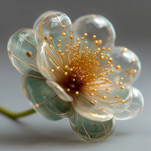 Transparent Resin Flower Digital Art