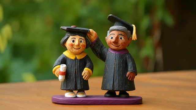 Graduation Ceremony Folk Art Sculpture