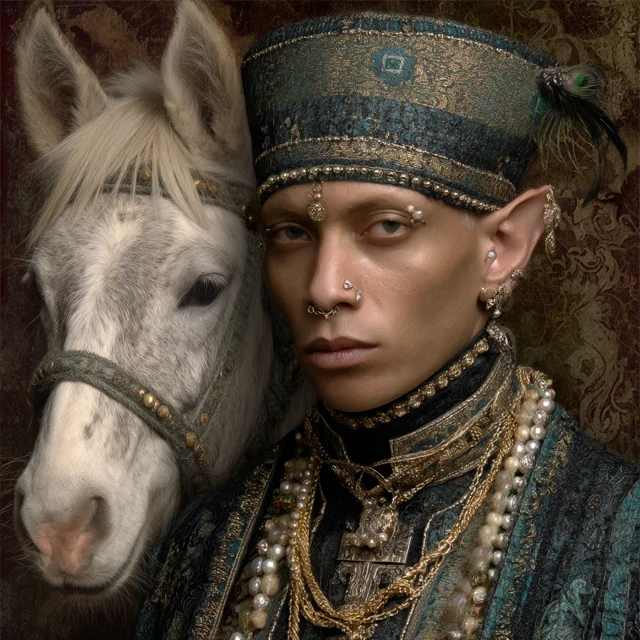 Elven Royalty with a Horse Artistic Portrait