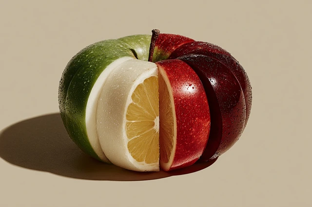 Sliced Apple Fruit Composition