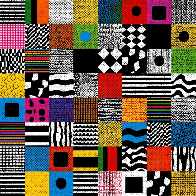 Retro 1980s Quilt Pattern Digital Design