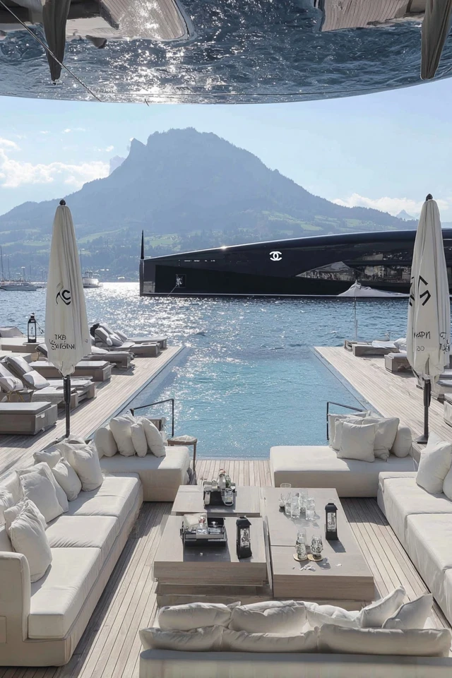 Luxury Waterfront Living with Yacht and Pool