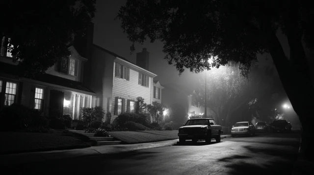 Suburban Horror Cinematic Scene