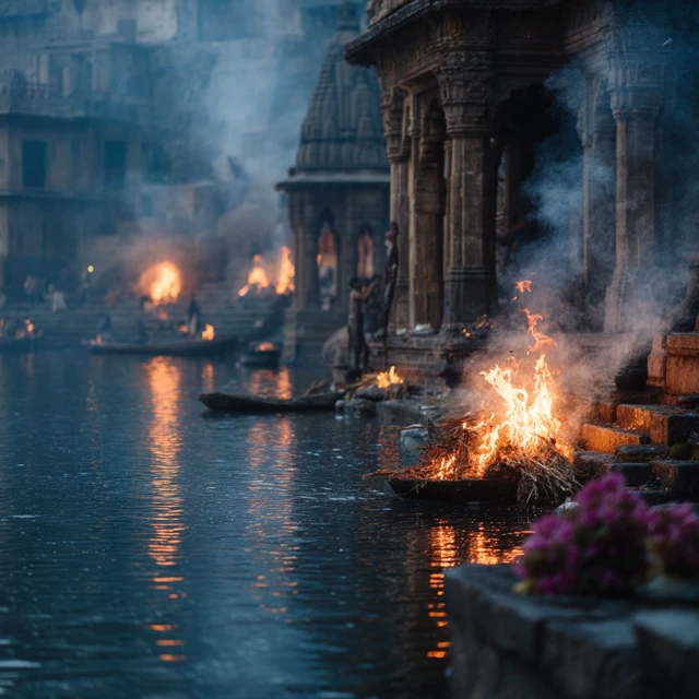 Ganges River Cremation Ceremony India Photography