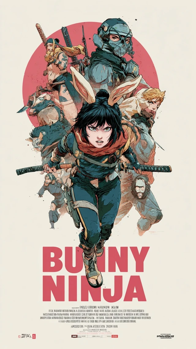 Bunny Ninja Movie Poster Nico Robin by Asaf Hanuka