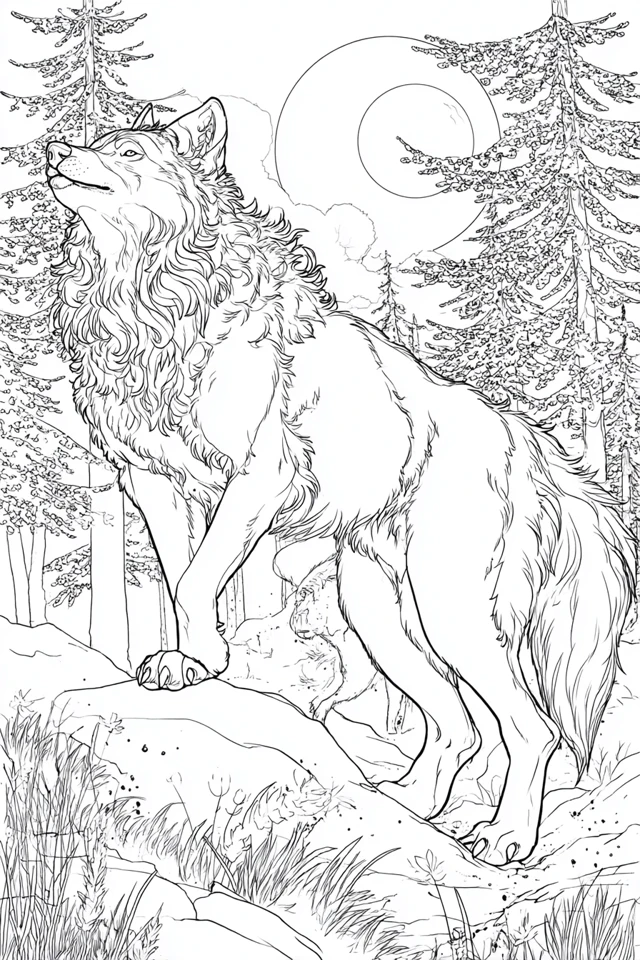 Alpha Wolf Shifter Coloring Page
