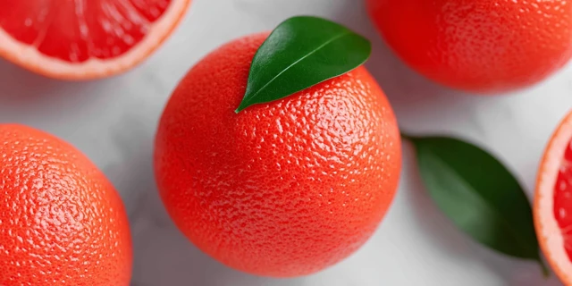 Fresh Orange with Leaf Gourmet Food Photography