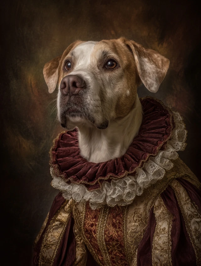 Regal Pet Portrait Vintage Court Costume