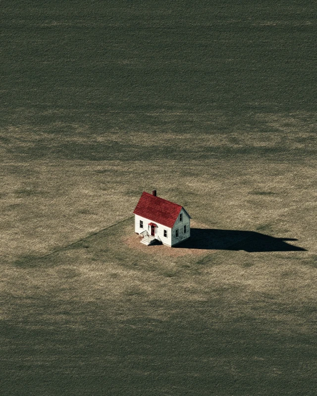 House in a Field Hyper Realistic Photography