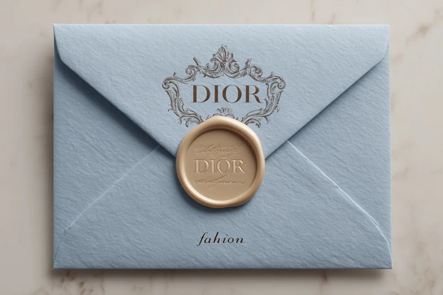 Dior Envelope Rococo Style Wax Seal on Marble