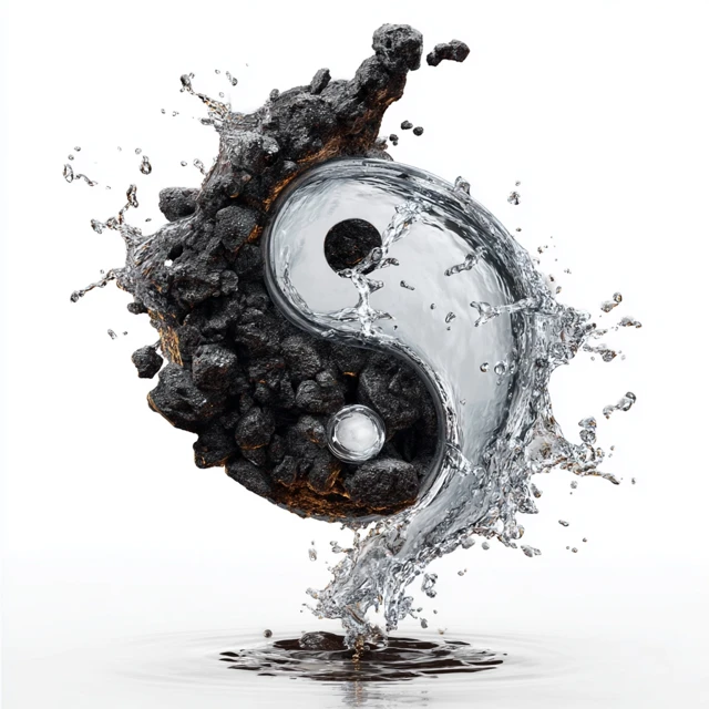Yin Yang Symbol Water and Stone Harmony Balance
