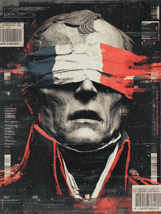 Horror Napoleon France Flag Abstract Art