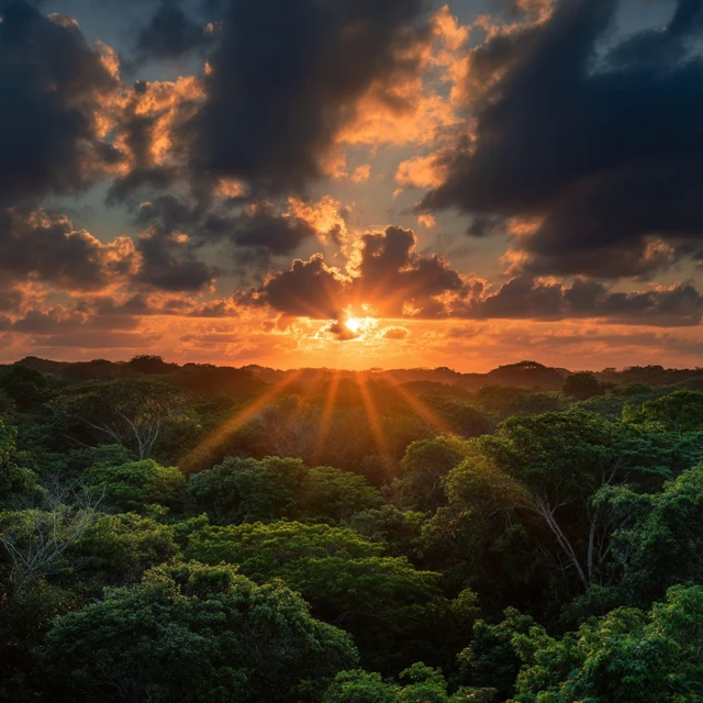 Yucutan Rainforest Sunset Photography