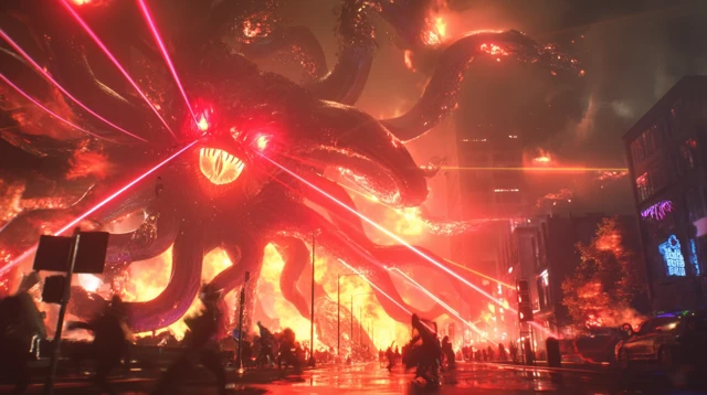 Medusa Unleashes City Destruction