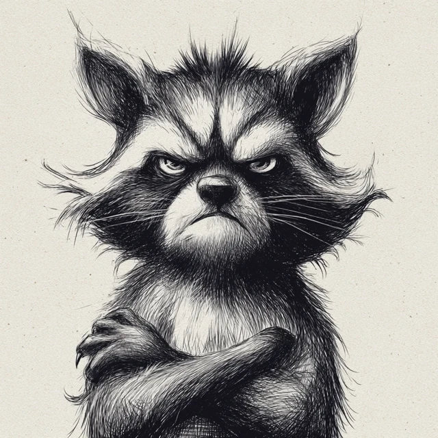 Angry Raccoon Illustration