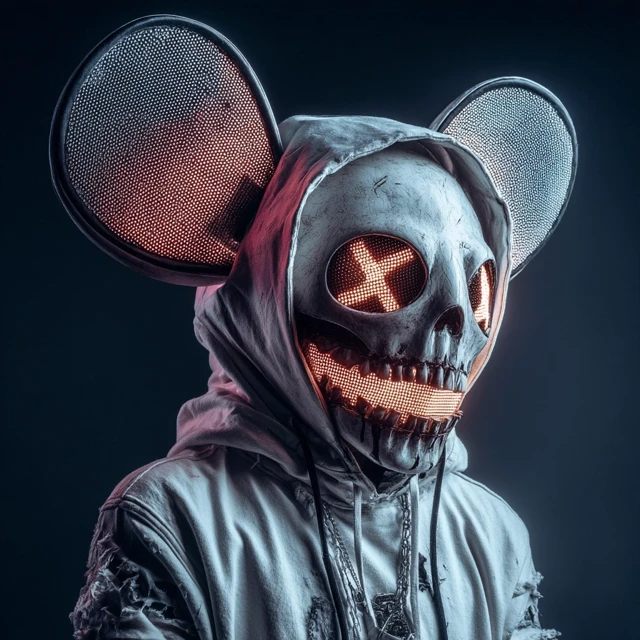 EDM Artist Skull Mask LED Lights Portrait