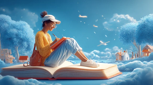 Woman Journaling Dreams Fantasy