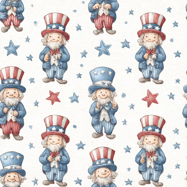 Fourth of July Uncle Sam Childrens Book Illustration
