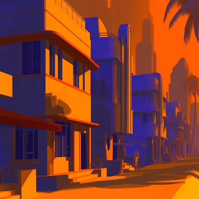 Miami Hotel 1980s Orange Architecture Retro